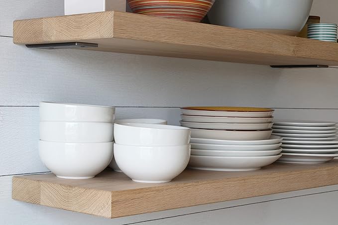 Urban Legacy Unfinished White Oak Deep Floating Shelves | Easy to Install Accent Modern Floating Shelves with Floating Shelf Brackets| Set of 2 (24" x 11" x 2")