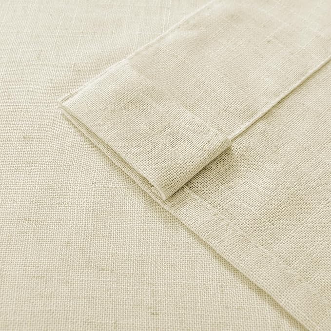Joydeco Linen Curtains 96 Inch Length 2 Panel Sets,Light Filtering Curtains for Bedroom 52 Inch Wide Living Room Drapes with Back Tabs & Rod Pockets (W52 x L96 Inch, Linen)