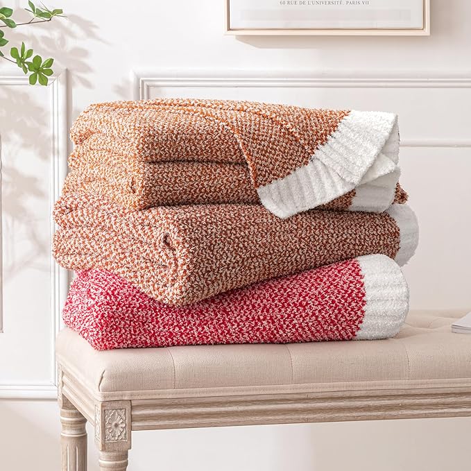 MIULEE Red Super Soft Throw Blanket for Couch, Cozy Fluffy Warm Blankets Lightweight Knit Throw Blankets for Sofa, Bed, Chair, Living Room, Camping, Picnic, 60 x 80 inch
