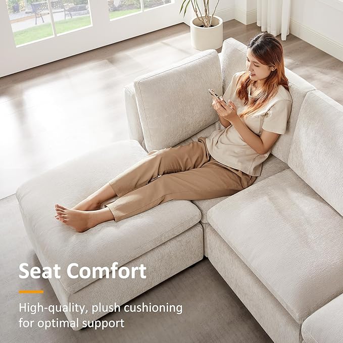 Modular Sectional Sofa, Convertible Couch Modular Sofa Without Ottoman, Sectional Sofas for Living Room Small Apartments