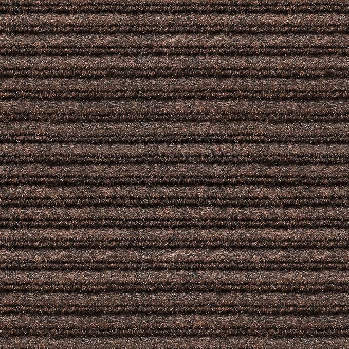 House, Home and More Indoor Outdoor Double-Ribbed Carpet Runner with Skid-Resistant Rubber Backing - Bittersweet Brown - 4 Feet x 25 Feet