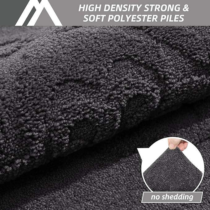 COSY HOMEER-Door-Mat-Non-Slip-Entryway-Rug 36”x60” Absorbent Welcome Mats Washable Dirt Trapper Door Mat Entrance Floor Mats for Front Back Doormats and Wet Shoes,Dark Grey