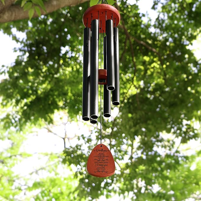 Memgift Memorial Wind Chimes - Sympathy Gift for Loss of Parent, Weather-Resistant Outdoor Keepsake for Patio in Memory of Loved One