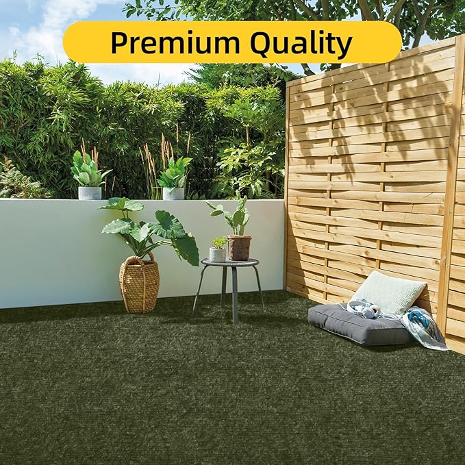 Marine Carpet,5 FT x 20 FT Olive Green Indoor Outdoor Carpet 0.2" Thick with Water-Proof TPE Backing, Non-Slide for Home, Patio, Porch, Deck