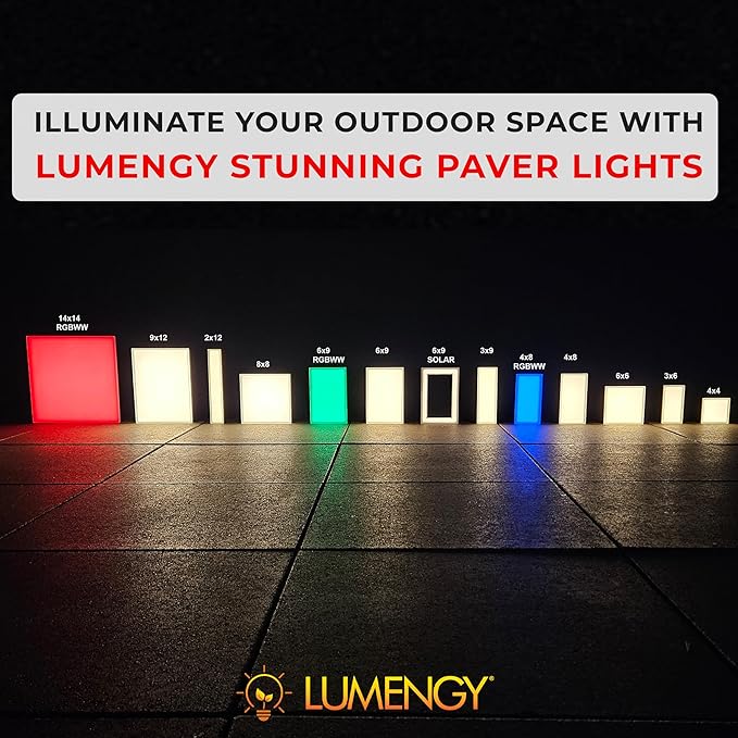 LUMENGY Paver Light 4×8 Inch (3.93 inch X 7.87 inch), 2700K Brick Lighting for Pavers, Driveway, Pathway Patio, & Garden, 12V Waterproof IP67, Drive-Over Rated