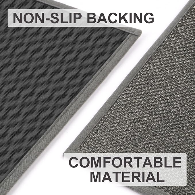 LEKEEPGO Door Mat 24"x47", Door Mat Indoor Entrance, Non Slip Rubber Backing Front Door Mat Washable Absorbent Inside Door Mat Low-Profile Doormat Entryway Mat Resist Dirt Indoor Door Mat, Grey
