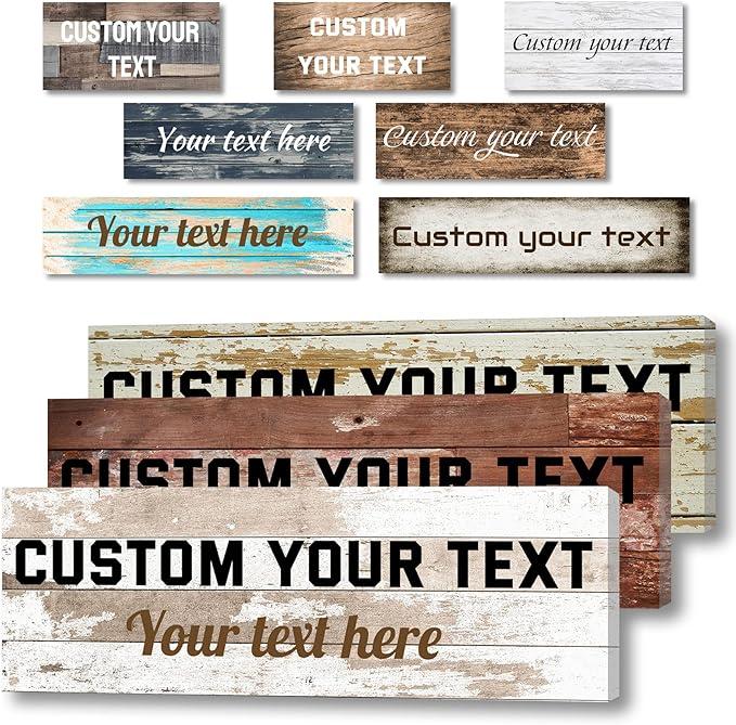 LZIMU Custom Signs for Wall Personalized Canvas Prints Sign with Your Text Customized Family Sign Wall Art for Rustic Farmhouse Home Decor (12"x24")