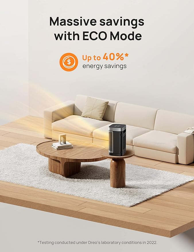 Dreo Space Heater, 1500W Portable Electric Heaters for Indoor Use, PTC Ceramic Heater for Office with Remote, Thermostat, 70°Oscillation, 12H Timer, 5 Modes, Safe Quiet Room Heater for Bedroom