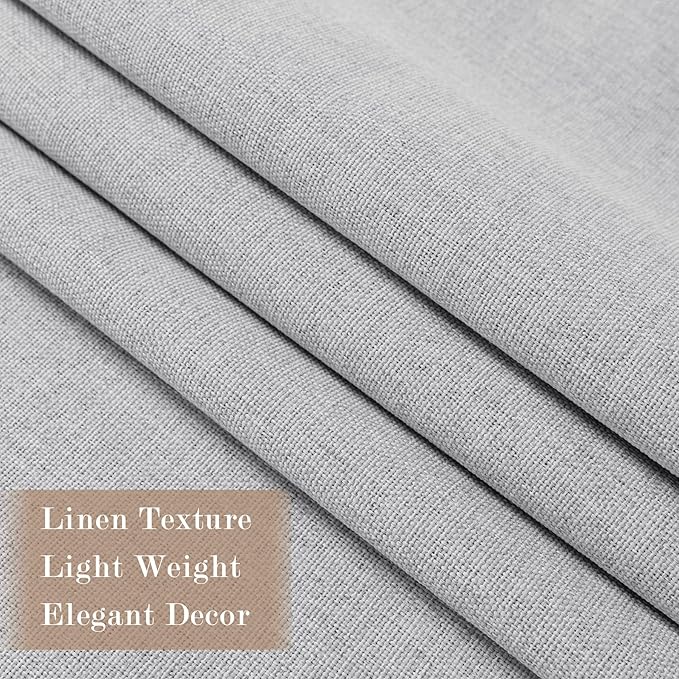Room Divider Curtains Screen Partitions, Linen Look 100% Blackout Drapery 108 Inches Long, 100" Wide Pinch Pleated Window Drapes, Privacy Protecting, Light Blocking, (1 PC, Silver Grey)