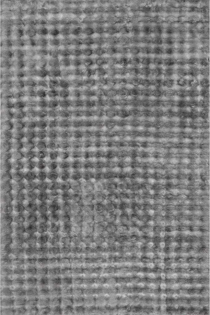 nuLOOM Jeni Checkered 6 Square Machine Washable Area Rug for Living Room Bedroom Dining Room Kitchen, Dark Grey