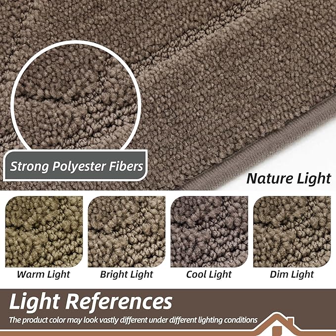 BEQHAUSE Dirt Trapper Door Mat 32" x 48", Doormat Non-Slip Entryway Rugs Washable, Dog Door Mat Stain Resistant and Absorbent Welcome Floor Mat for Front Back Door, Muddy Wet Shoes & Paws, Light Brown
