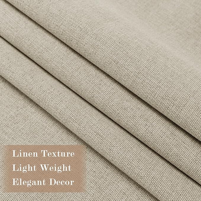 Full Blackout Privacy Curtains, 240 Inch Extra Wide Linen Blend Drapes, Pinch Pleat Window Drapery for Room Divider Storage/Space Room Separation, 1 Panel, W 240" x L 108", Beige