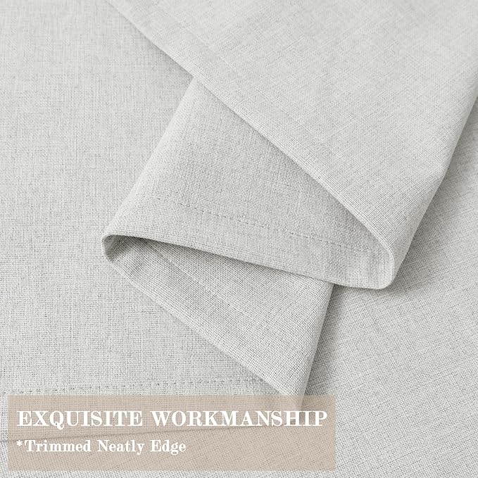 Full Blackout Privacy Curtains, 240 Inch Extra Wide Linen Blend Drapes, Pinch Pleat Window Drapery for Room Divider Storage/Space Room Separation, 1 Panel, W 240" x L 102", Greyish White