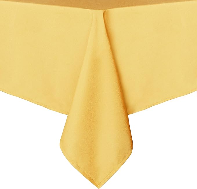 sancua Rectangle Tablecloth - 60 x 120 Inch - Stain and Wrinkle Resistant Washable Polyester Table Cloth, Decorative Fabric Table Cover for Dining Tables, Buffet Parties and Camping, Yellow