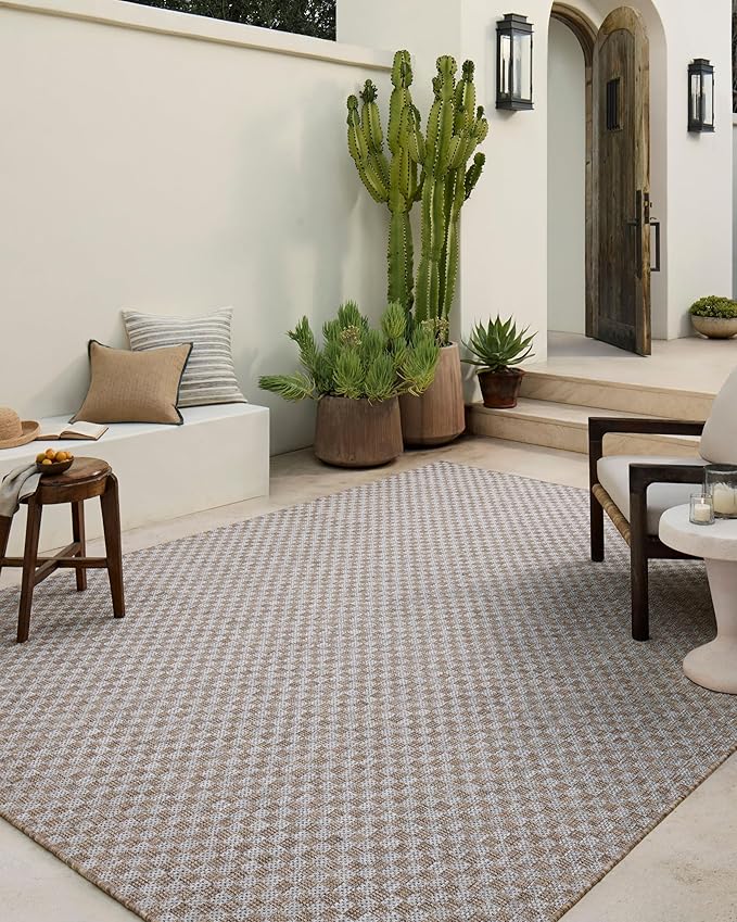 Loloi Amber Lewis Topanga Collection TOP-02 Natural/Silver 7'-10" x 10' Indoor/Outdoor Area Rug