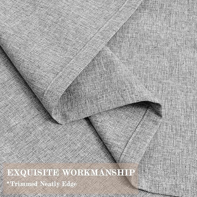 Room Divider Curtains Screen Partitions, Linen Look 100% Blackout Drapery 84 Inches Long, 120" Wide Pinch Pleated Window Drapes, Privacy Protecting, Light Blocking, (1 PC, Light Grey)