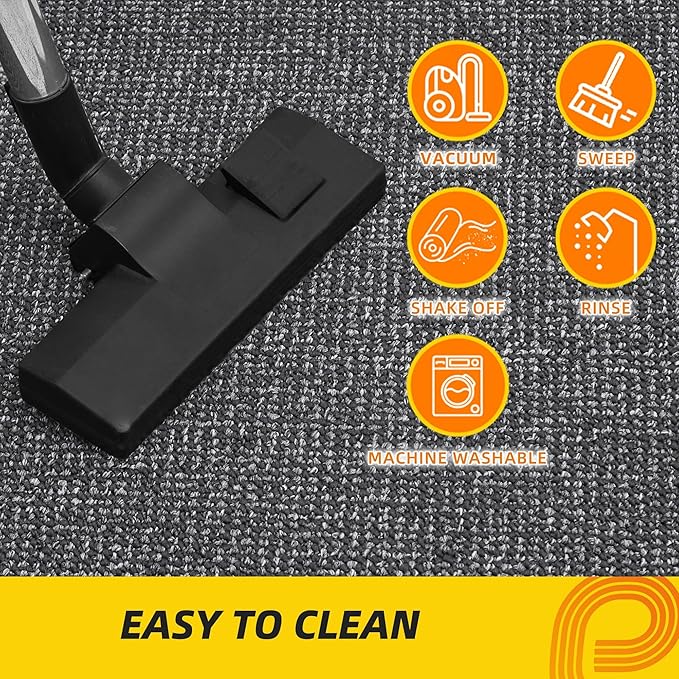 JSEI Dirt Trapper Door Mat 20"x32" Non-Slip Washable Entrance Mat, Dog Doormats, Absorbent & Fade-Resistant Floor Mats, Low Profile Welcome Mats for Entryway, Front Door, and Inside Entrance,Dark Grey