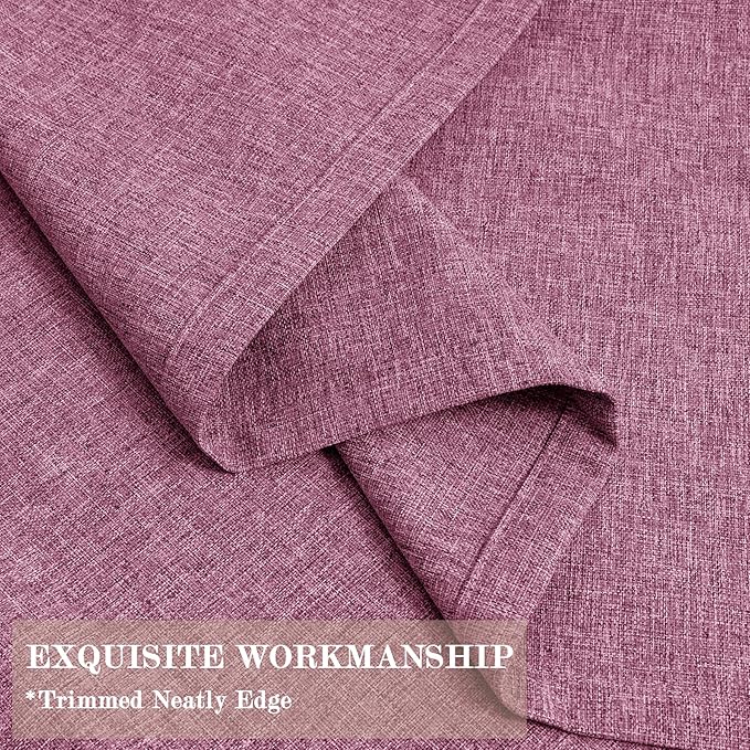 Lilac Pinch Pleat 100% Blackout Drapes Linen Blend, Room Divider, Room Darkening, Energy Saving, Furniture Protecting, Light Blocking Extra Wide Privacy Curtains, 200Wx108L, 1 PC