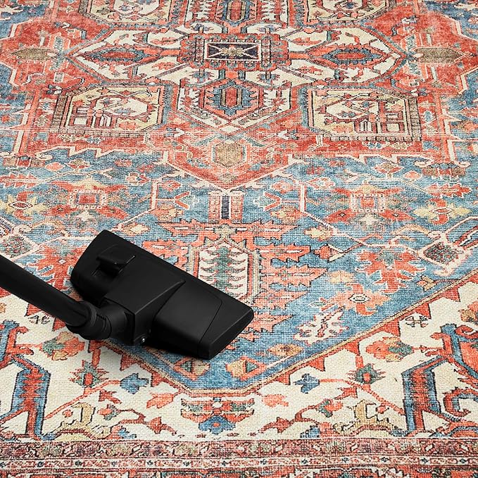 Keen Home Design 2x10 Rug - Machine Washable Runner with Non-Slip Backing, Ideal for Hallway, Entryway, Kitchen, Laundry Room - Vintage, Easy Clean, Durable, Low Pile Rug - (2'6" x 10')