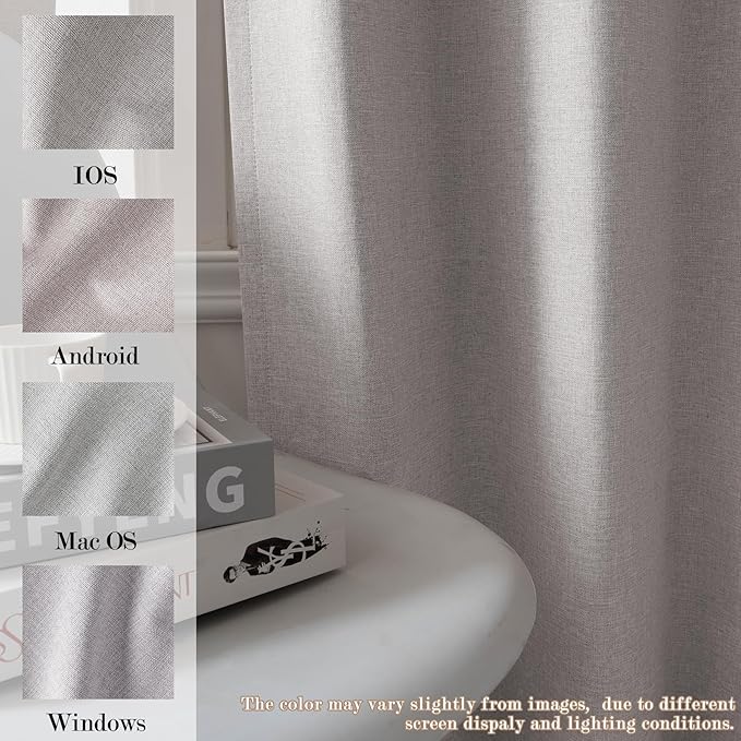 Room Divider Curtains Screen Partitions, Linen Look 100% Blackout Drapery 102 Inches Long, 100" Wide Pinch Pleated Window Drapes, Privacy Protecting, Light Blocking, (1 PC, Browish Grey)