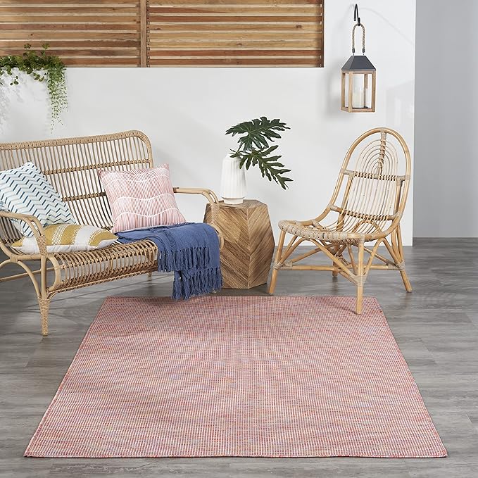 Nourison Home Positano Indoor/Outdoor Rainbow 4' x 6' Area Rug, Easy Cleaning, Non Shedding, Bed Room, Living Room, Dining Room, Backyard, Deck, Patio (4x6)