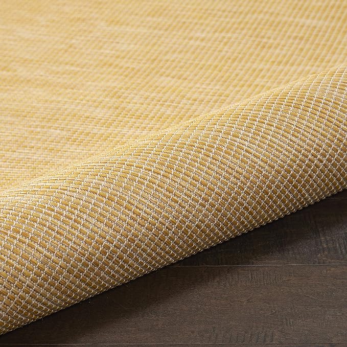 Nourison Positano Indoor-Outdoor Yellow 8' x 10' Area Rug, Easy Cleaning, Non Shedding, Bed Room, Living Room, Dining Room, Backyard, Deck, Patio (8x10)