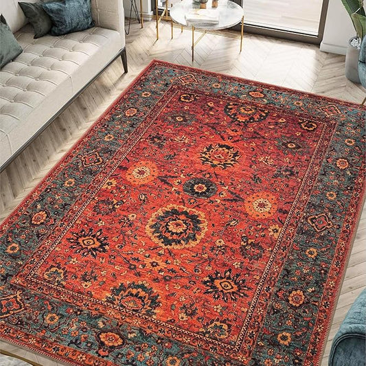 Keen Home Design 3x5 Rug - Machine Washable Entry Rug with Non-Slip Backing, Ideal for Enteryway, Kitchen, Bathroom, Laundry Room - Vintage, Easy Clean, Durable, Low Pile Rug - (3' x 5')