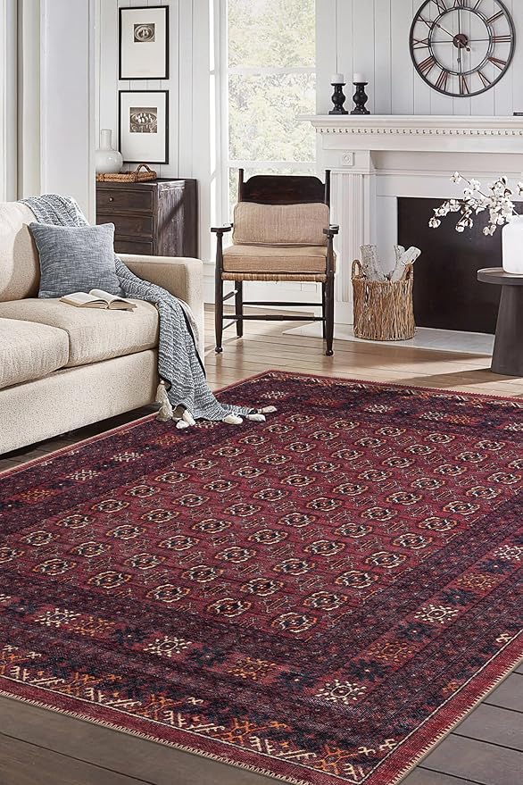 Keen Home Design 3x5 Rug - Machine Washable Entry Rug with Non-Slip Backing, Ideal for Enteryway, Kitchen, Bathroom, Laundry Room - Vintage, Easy Clean, Durable, Low Pile Rug - (3' x 5')