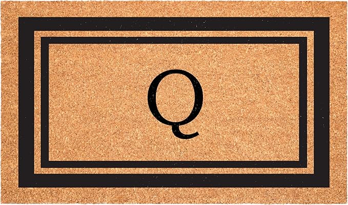 Calloway Mills 152963048Q Black Border 30" x 48" Monogram Doormat Letter (Q)
