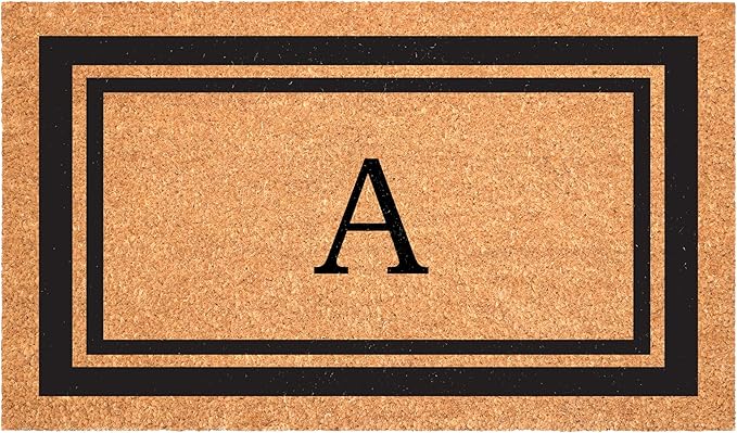 Calloway Mills 152963048A Black Border 30" x 48" Monogram Doormat Letter (A)