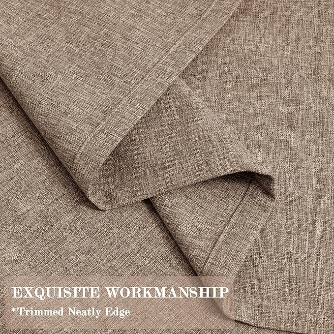 Room Divider Curtains Screen Partitions, Linen Look 100% Blackout Drapery 102 Inches Long, 100" Wide Pinch Pleated Window Drapes, Privacy Protecting, Light Blocking, (1 PC, Taupe)
