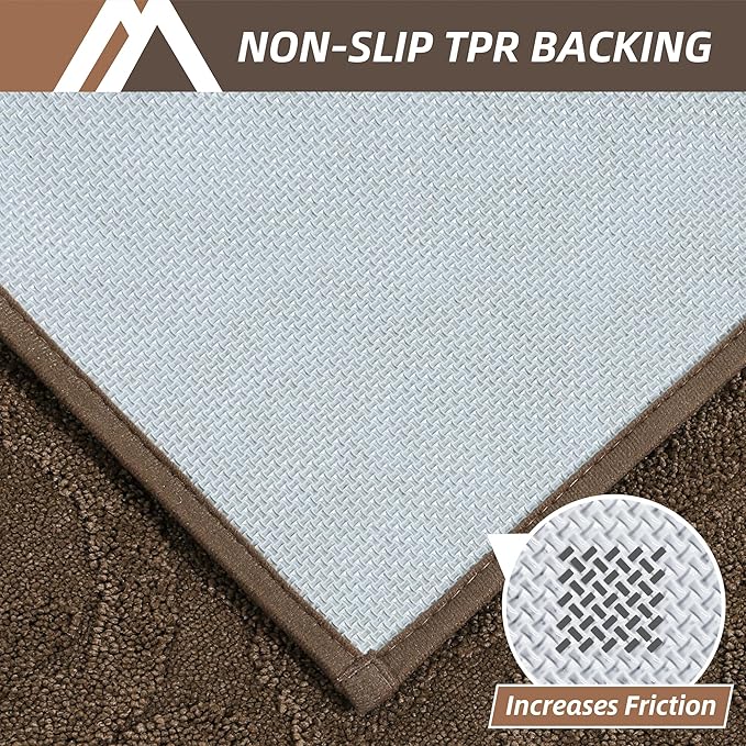 COSY HOMEER-Door-Mat-Non-Slip-Entryway-Rug 32”x48” Absorbent Welcome Mats Washable Dirt Trapper Door Mat Entrance Floor Mats for Front Back Doormats and Wet Shoes,Brown