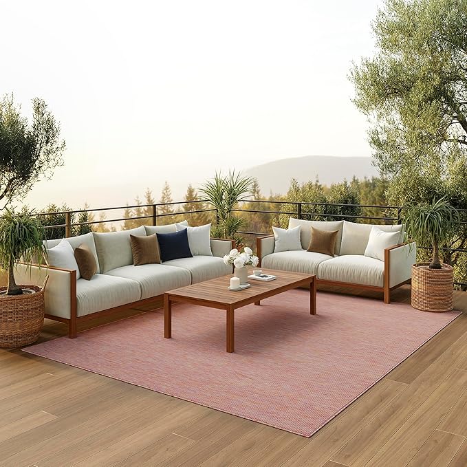 Nourison Home Positano Indoor/Outdoor Rainbow 9' x 12' Area Rug, Easy Cleaning, Non Shedding, Bed Room, Living Room, Dining Room, Backyard, Deck, Patio (9x12)