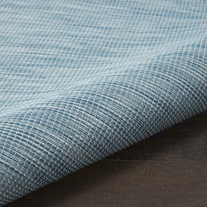 Nourison Positano Indoor/Outdoor Aqua 2'2" x 10' Area Rug, Easy Cleaning, Non Shedding, Bed Room, Living Room, Dining Room, Backyard, Deck, Patio (2x10)
