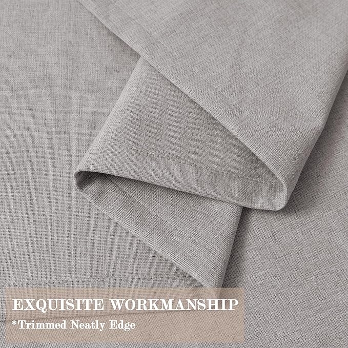70" W x 108" L Faux Linen Room Divider Curtains, Full Blackout Pinch Pleated Drapes for Traverse Rod, Bedroom Divider Privacy Drapery with Hooks for Ceiling Track, 1 Panel, Browish Grey
