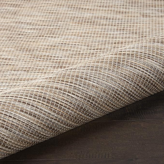 Nourison Positano Indoor-Outdoor Beige 5' x 7' Area Rug, Easy Cleaning, Non Shedding, Bed Room, Living Room, Dining Room, Backyard, Deck, Patio (5x7)