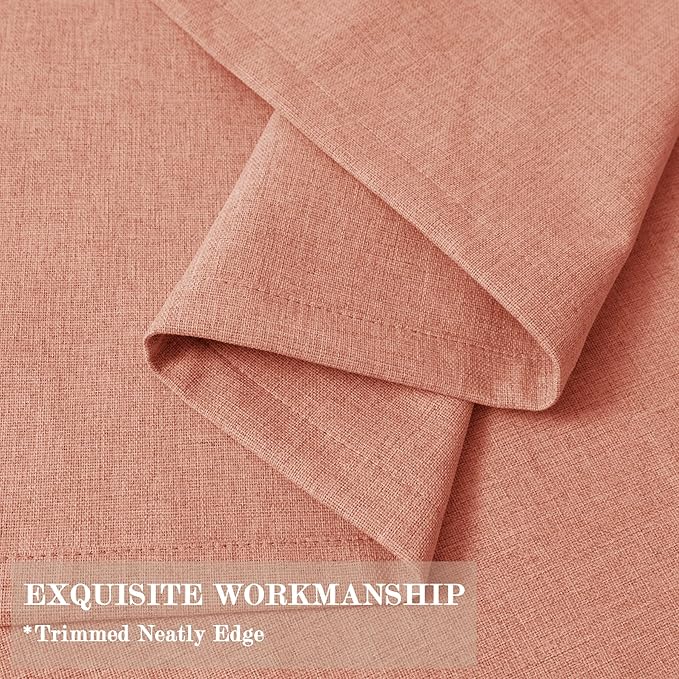 Extra Wide 100% Blackout Linen Textured Curtains - Room Dividers, W200 x L96 (1 Panel), Pinch Pleat Drapes for Living Room, Full Light Block Out Drapery for Sliding Door, Orange