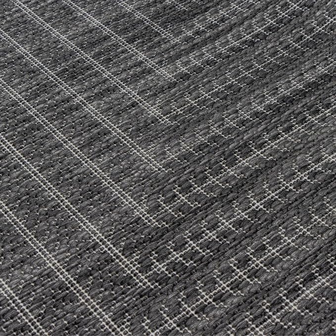 Adiva Rugs Outdoor Indoor Area Rug, Weather Resistant, Easy to Clean, Stain Resistant Floor Mat for Dining Room, Backyard, Deck, Patio (Pebble Weiss, 6' x 9')