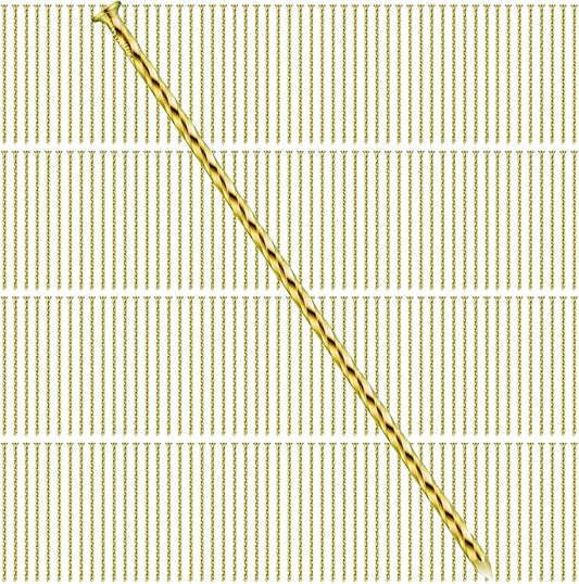 200 Pcs Metal Nails 8 Inch Artificial Spikes Galvanized Spiral Landscape Stakes Edging Spikes Garden Stakes for Fake Landscaping Grass Ground Lawn(Gold)