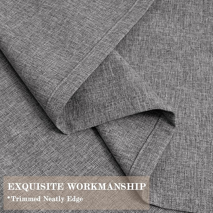 Full Blackout Privacy Curtains, 240 Inch Extra Wide Linen Blend Drapes, Pinch Pleat Window Drapery for Room Divider Storage/Space Room Separation, 1 Panel, W 240" x L 108", Gray