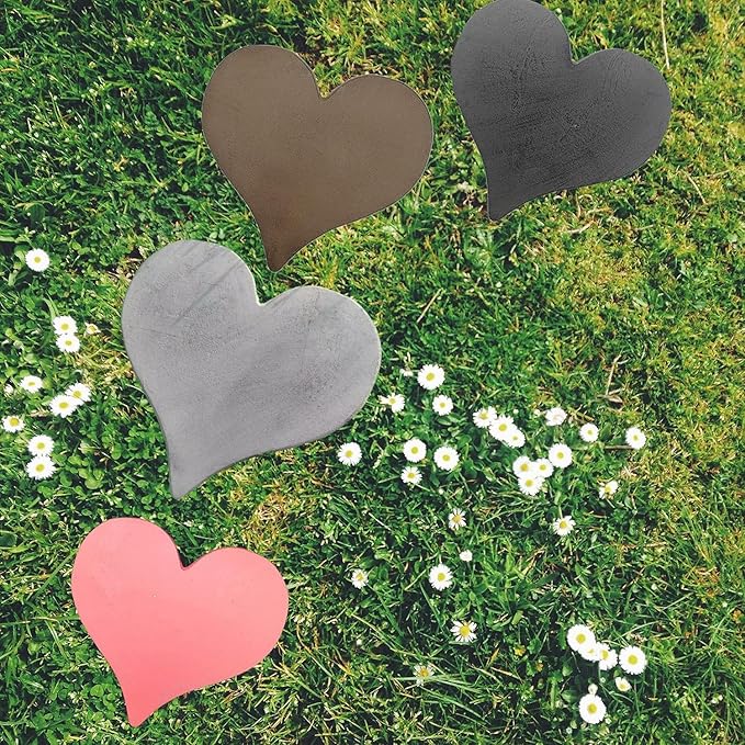 Comfy Hour Rustic Style Collection Cast Iron Garden Stepping Stone - Heart, Pink