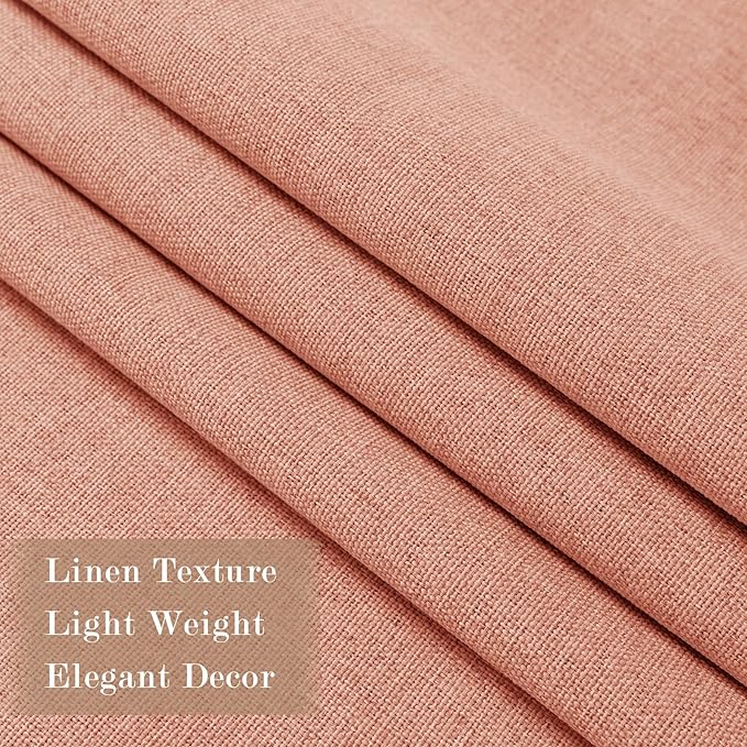 Extra Wide 100% Blackout Linen Textured Curtains - Room Dividers, W150 x L108 (1 Panel), Pinch Pleat Drapes for Living Room, Full Light Block Out Drapery for Sliding Door, Orange