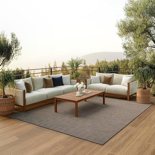 Nourison Home Positano 7' x 10' Natural Fabric Modern Area Rug (7' x 10')