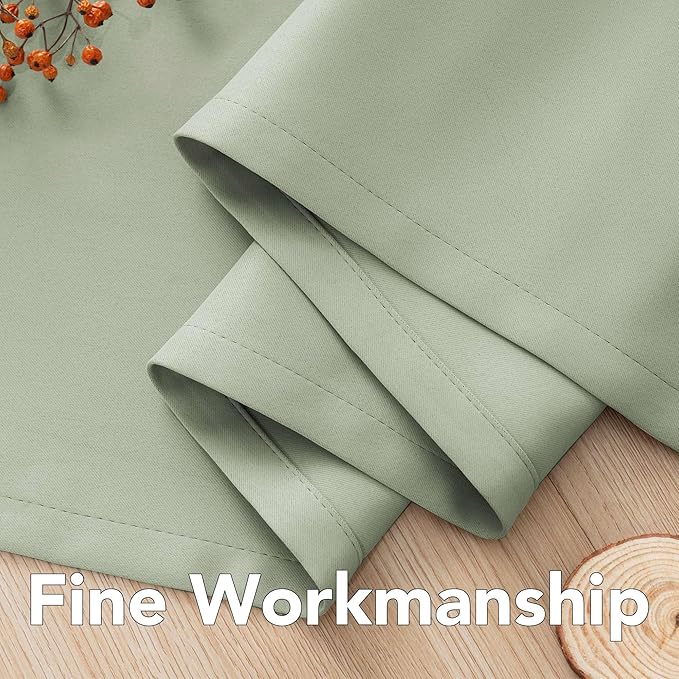 H.VERSAILTEX Window Treatment Blackout Thermal Insulated Room Darkening Solid Grommet Curtains/Drapes for Bedroom (Set of 2 Panels,52 by 84 Inch Long,Light Sage)