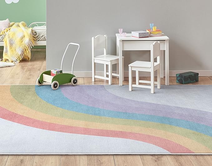Well Woven Kids Rainbow Rug, 3'3" x 5', Multi Color
