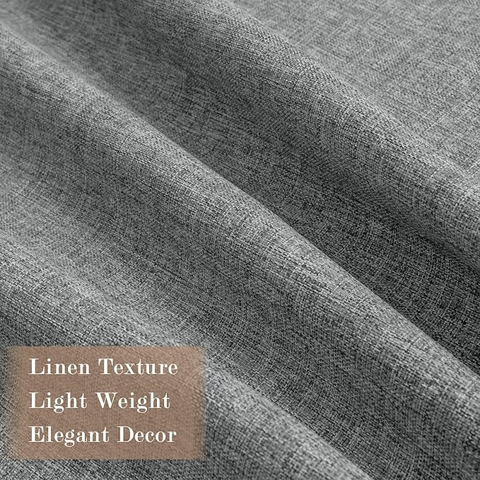 Full Blackout Privacy Curtains, 240 Inch Extra Wide Linen Blend Drapes, Pinch Pleat Window Drapery for Room Divider Storage/Space Room Separation, 1 Panel, W 240" x L 102", Mid Grey