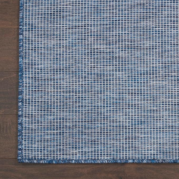 Nourison Positano Indoor-Outdoor Navy Blue 9' x 12' Area Rug, Easy Cleaning, Non Shedding, Bed Room, Living Room, Dining Room, Backyard, Deck, Patio (9x12)