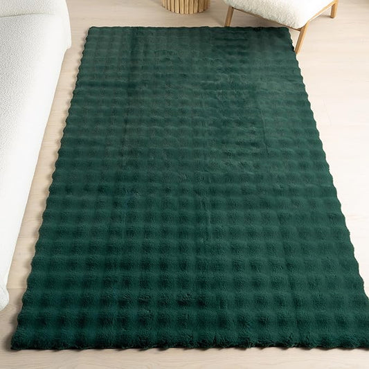 nuLOOM Jeni Checkered 3'9" x 6' Machine Washable Area Rug for Living Room Bedroom Dining Room Kitchen, Hunter Green