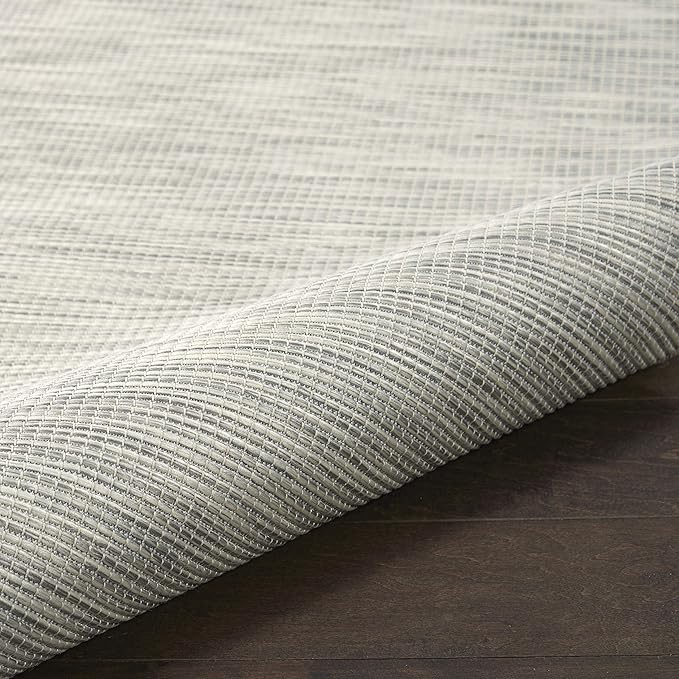 Nourison Positano Indoor/Outdoor Light Grey 2'2" x 12' Area Rug, Easy Cleaning, Non Shedding, Bed Room, Living Room, Dining Room, Backyard, Deck, Patio (2x12)