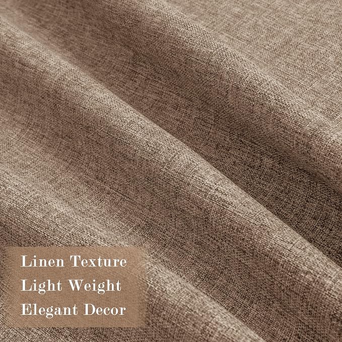 Room Divider Curtains Screen Partitions, Linen Look 100% Blackout Drapery 102 Inches Long, 100" Wide Pinch Pleated Window Drapes, Privacy Protecting, Light Blocking, (1 PC, Taupe)